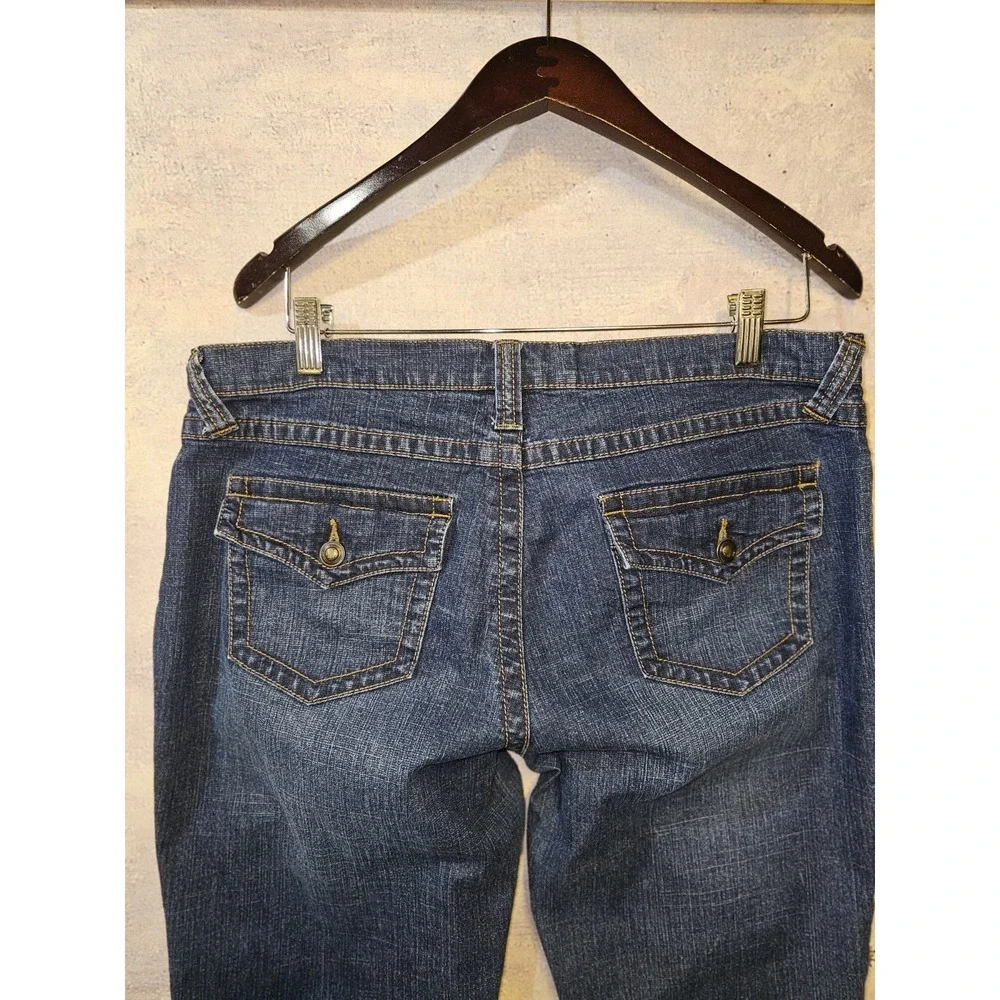 Bamboo Traders Flared Leg Blue Jeans Size 12 Women's Cotton Blend - Picture 5 of 7